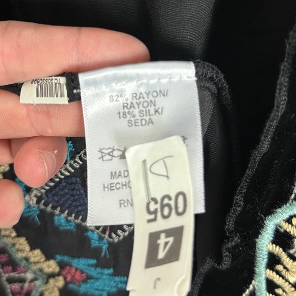 Johnny Was Silk Velvet Burnout Duster Kimono Sweater Jacket Boho Embroidery Sz S - Picture 13 of 16